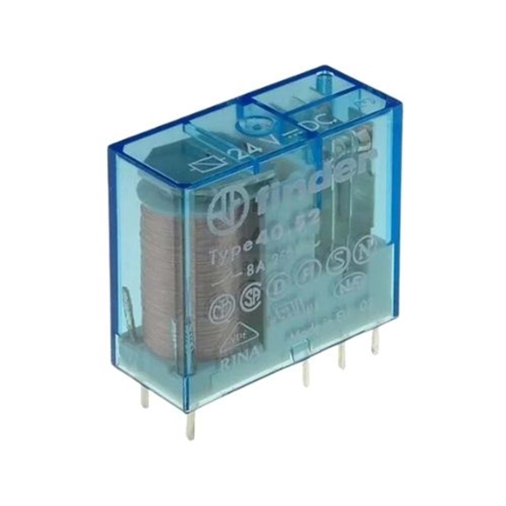 Finder 40.52.9.024.0000 2CO Kontaklı 8A 24VDC Minyatür PCB Finder Röle