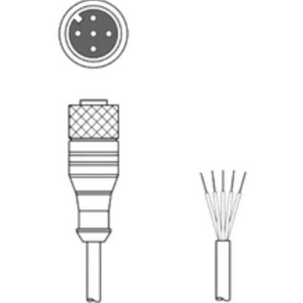 TSC-1205-PC-F0-C2000 M12 5 PİN DİŞİ DÜZ PVC 20M SENSÖR KABLOSU