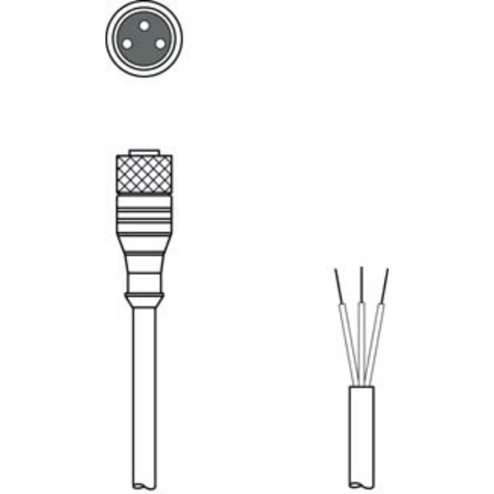 TSC-0803-PC-F0-1000 M8 DÜZ 10M 3PİN PVC SENSÖR KABLOSU