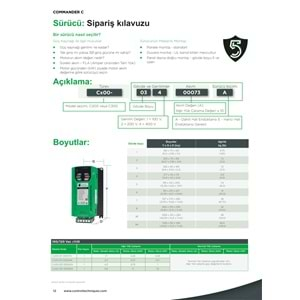 C200-01200042A NIDEC 0,75KW 220V 4,2A AC SURUCU Control Techniques