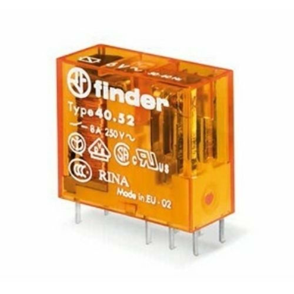 Finder 40.52.8.230.0000 2C0 Kontaklı 8A 230VAC Miyatür PCB Finder Röle 5MM